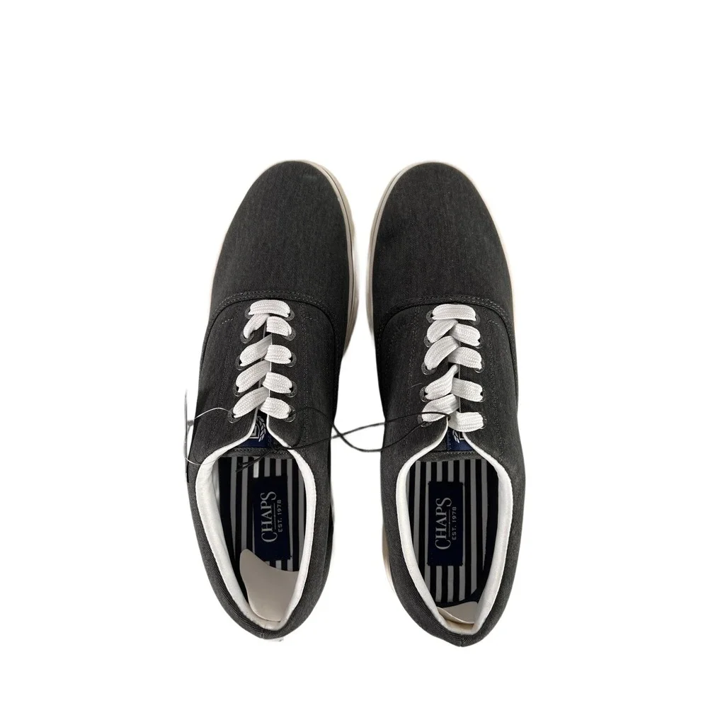 Chaps Mens‎ Canvas Lace Up simple versatile Shoes Size 13 M Charcoal Grey